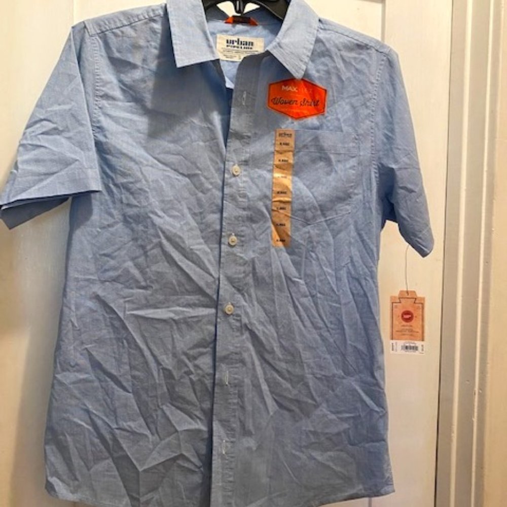 Blue short sleeve button up